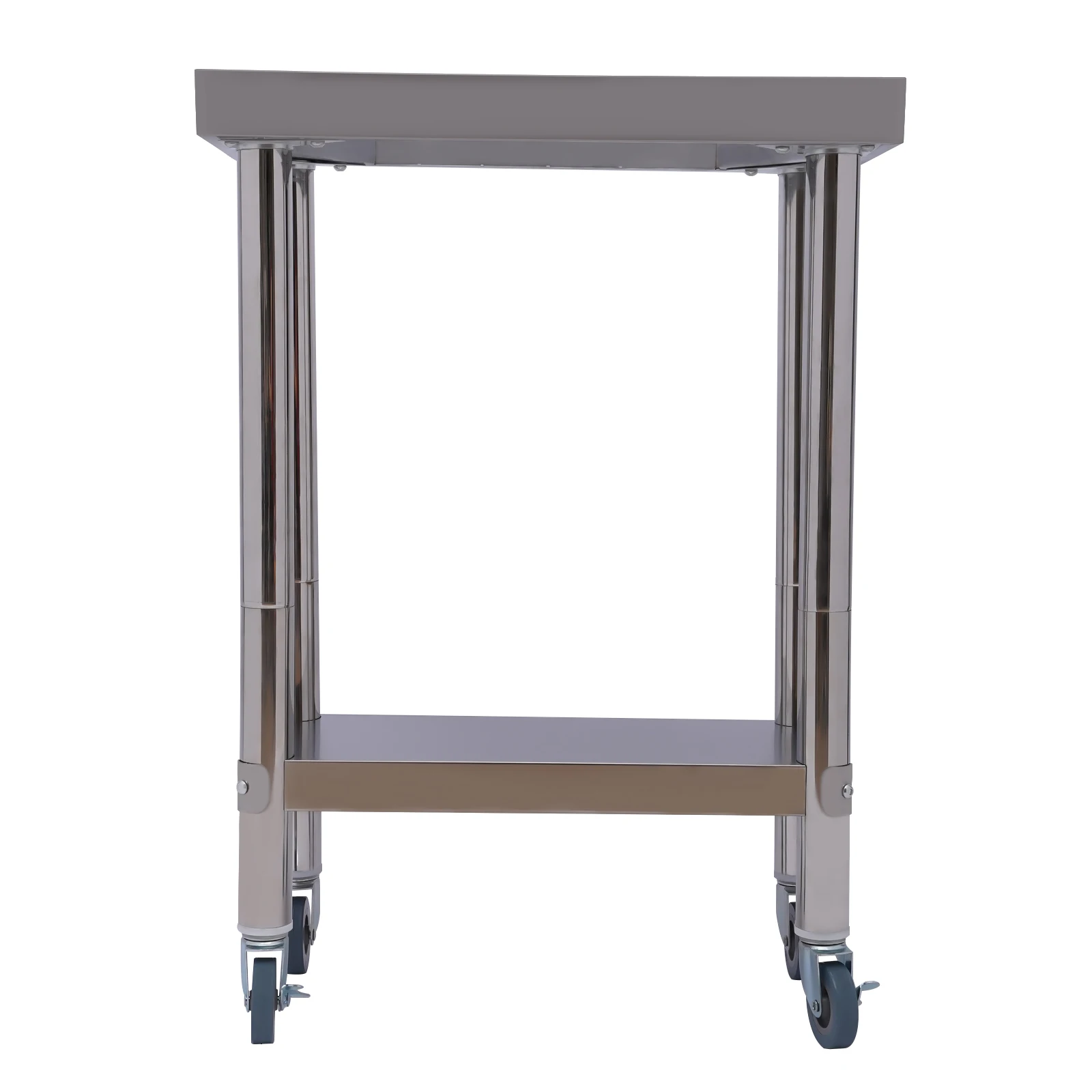Stainless Steel Worktable, Two-Tier Open Storage, Anti-Corrosion, Easy-Clean, Stable Design for Kitchen Prep