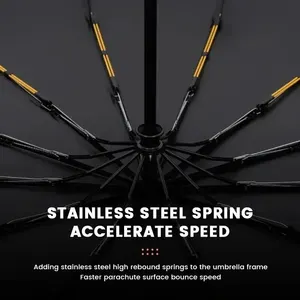 Vollautomatischer Regenschirm mit 12 knochenschwarzem Klebstoff, dicker und langlebiger Schlüssel, dreifacher Regenschirm, UV -resistenter, faltender Regenschirm 10 Hauptverkäufe unzerstörbares Telefon - №1