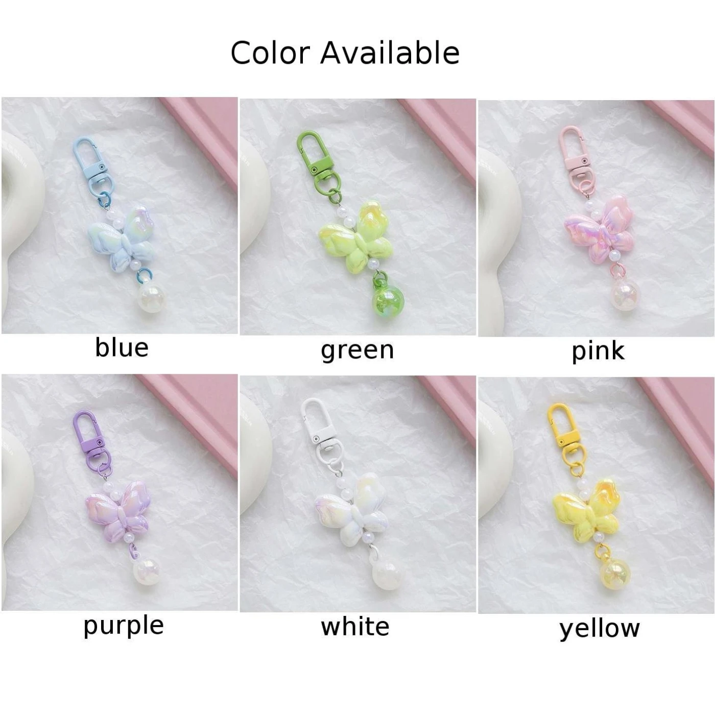 Colorful Accessory For Bags Accessory 10*4*2cm 3D Butterfly Keychain Charming Key Holder Colorful Keychain Options