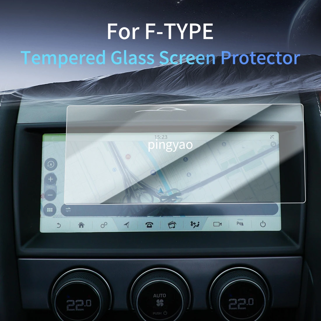 

Car Sticker Screen Protector Navigation Display Tempered Glass Protective Film Car Accessories Vehicle For24 Jaguar F-TYPE