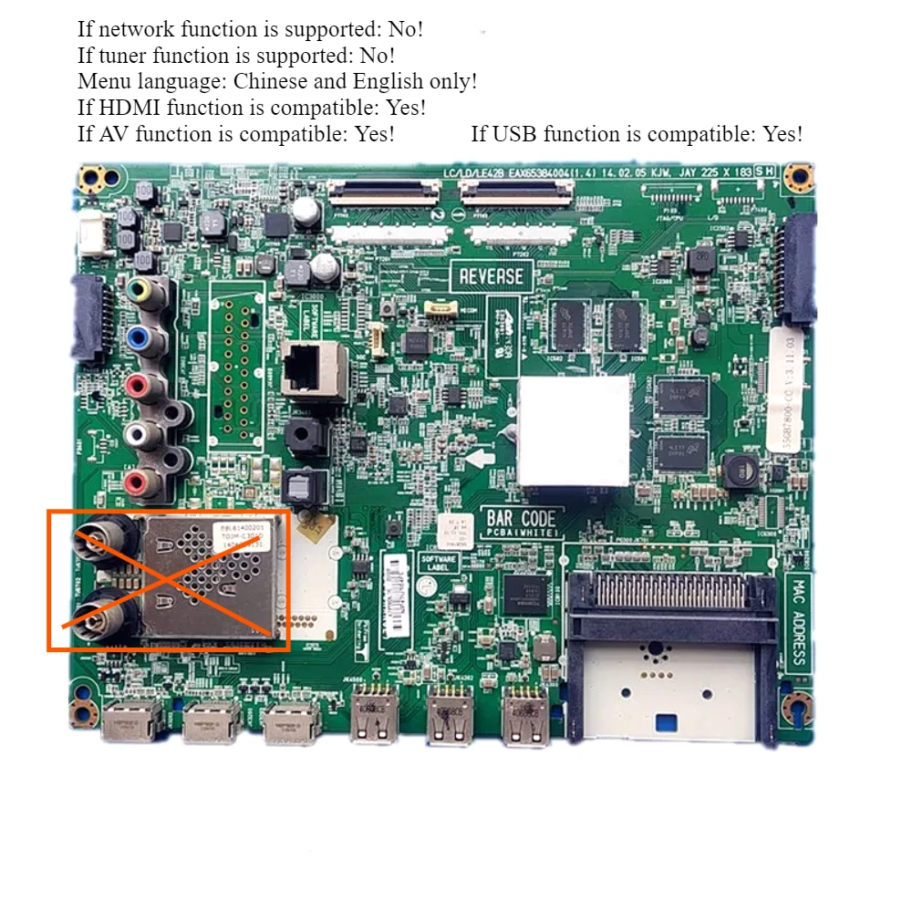 TV Motherboard EAX65384004(1.4) (1.5) EBL61400201 EBT62800409 for 55GB7800 55LB700V-ZG 42LB670V 42LB671V Main Board