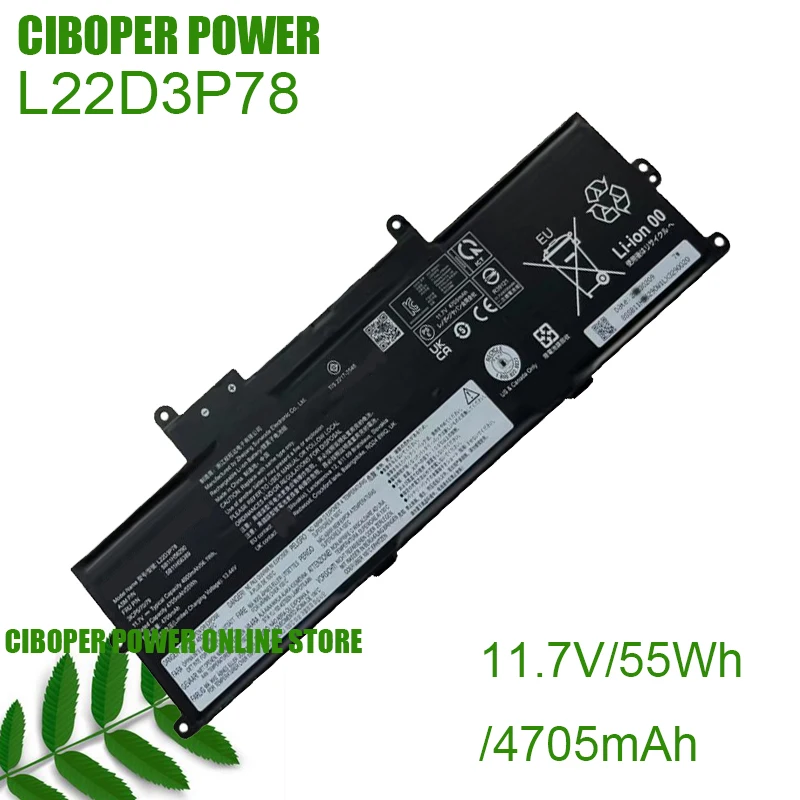 CP Laptop Battery L22D3P78 L22M3P77 5B11H56383 5B11H56389 11.7V/55Wh/4705mAh For Thinkpad X1 Carbon AI 2024 Series Notebook