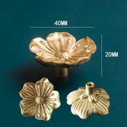 1pcs brass handle drawer Flower Knobs and Handles Single Hole for Dresser Wardrobe Cabinet TV Cabinet Wine Cabinet Knobs