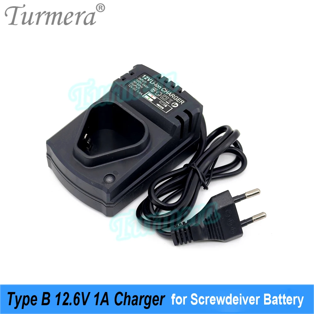 Turmera 12V 16.8V 25V Screwdriver Battery Charger 1A for Electric Drill 3S 4S 6S 18650 Lithium Batteries Use