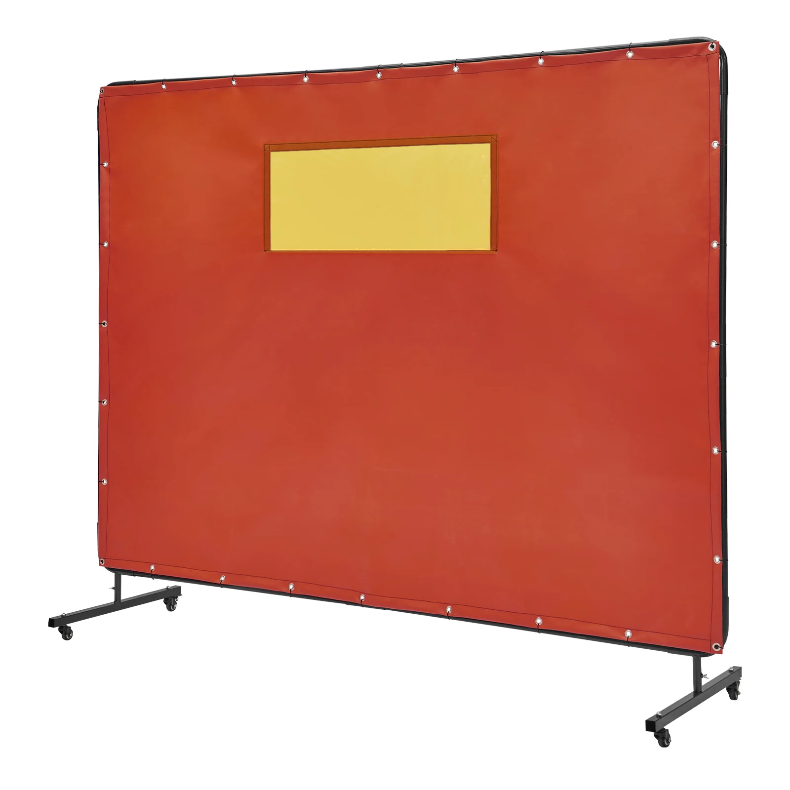 

SucceBuy Welding Screen with Frame 6' x 8' Flame-Resistant Vinyl Welding Protection Screen with 4 Wheels for Workshop Industrial