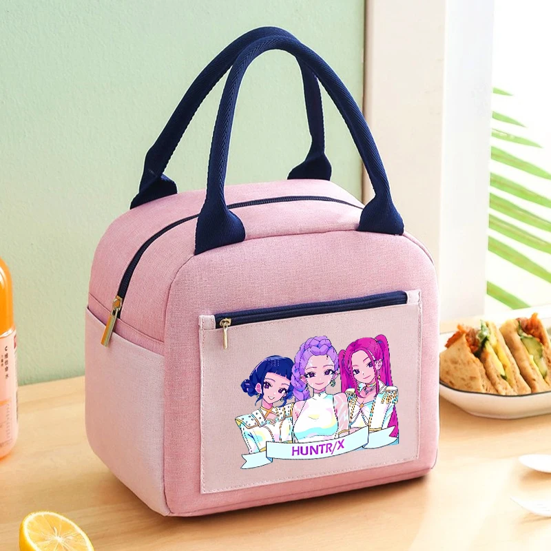 K البوب شيطان الصيادين الغداء حقيبة لطيف الكرتون الغداء أكياس الأطفال Kawaii المطبوعة الغذاء العزل أكياس الفتيات حقائب اليد سعة كبيرة