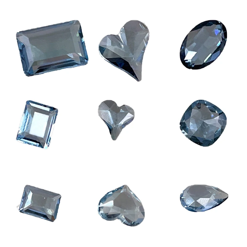 أظافر مختلطة للمانيكير ، أظافر فاخرة ، مجوهرات كريستال لامعة ، أحجار كريمة تزيين فنية للأظافر ، 10 دلايات