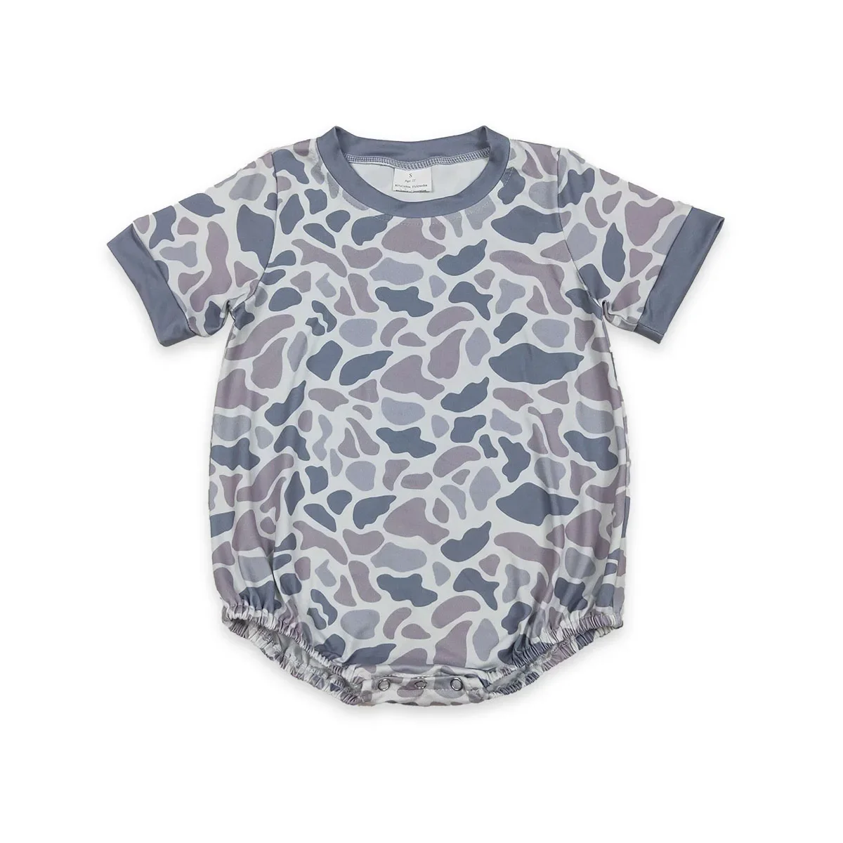 الجملة طفل الفتيان قصيرة الأكمام رمادي كامو فقاعات الجنوبية رومبير الوليد نيسيي طفل القطن الاطفال الأطفال ارتداءها الملابس