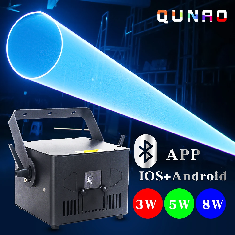 Nieuwe Ios + Android Systeem Rgb Laser 3W Dmx Dj Feestverlichting Voor Bruiloft Disco 8W Projector Voor Dance-Evenement