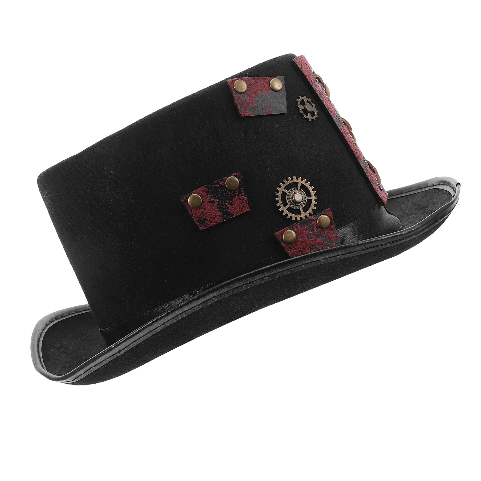 

Винтажная готическая шляпа в стиле стимпанк для взрослых, удобный размер, красная струнная экипировка, вечерние платья для косплея, шляпа в стиле панк, винтажная кепка