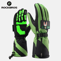 ROCKBROS Heated Skiing Gloves Winter Motocycle Screen Touch Waterproof Thermal Gloves Men Women Rechargeable Battery Gloves