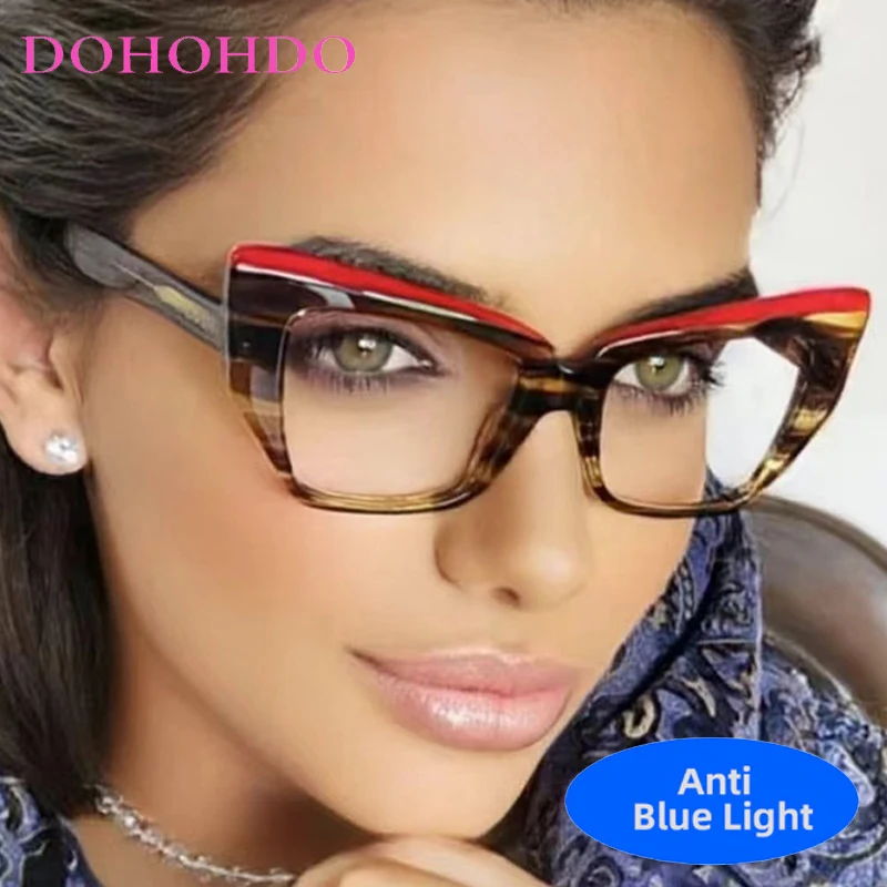 

Personality Hipster Fashion Anti-Blue Light Cat Eye Women Men TR90 Eyeglasses Brand Design Computer Work Optical Eyewear Lentes