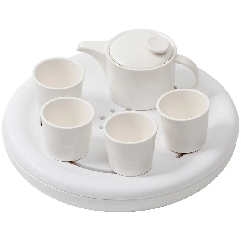 Tea Maker Luxury Hotel Same Tea Set Color Matching Ceramic Home Dry Brew Simple Small Set Hotel B&B Tea Set White Kung Fu Teaset