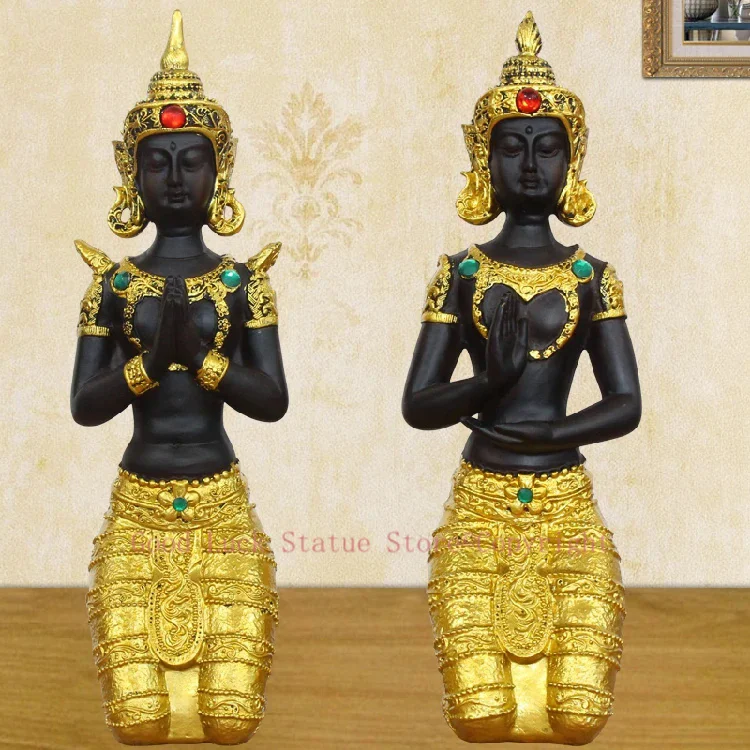 25 tall # Buddhism bless HOME Safety Health luck Talisman #office shop efficacious Protection Thailand kneeling Buddha statue