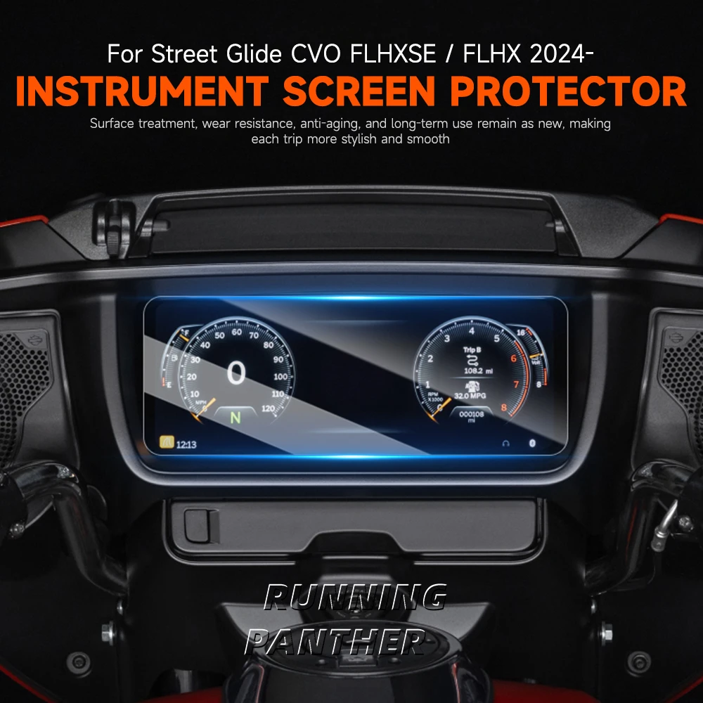 

Для Harley Street Glide CVO FLHXSE-FLHX 2024 UP 2PIC мотоциклетная защитная пленка для экрана приборов, наклейка, экран кластера