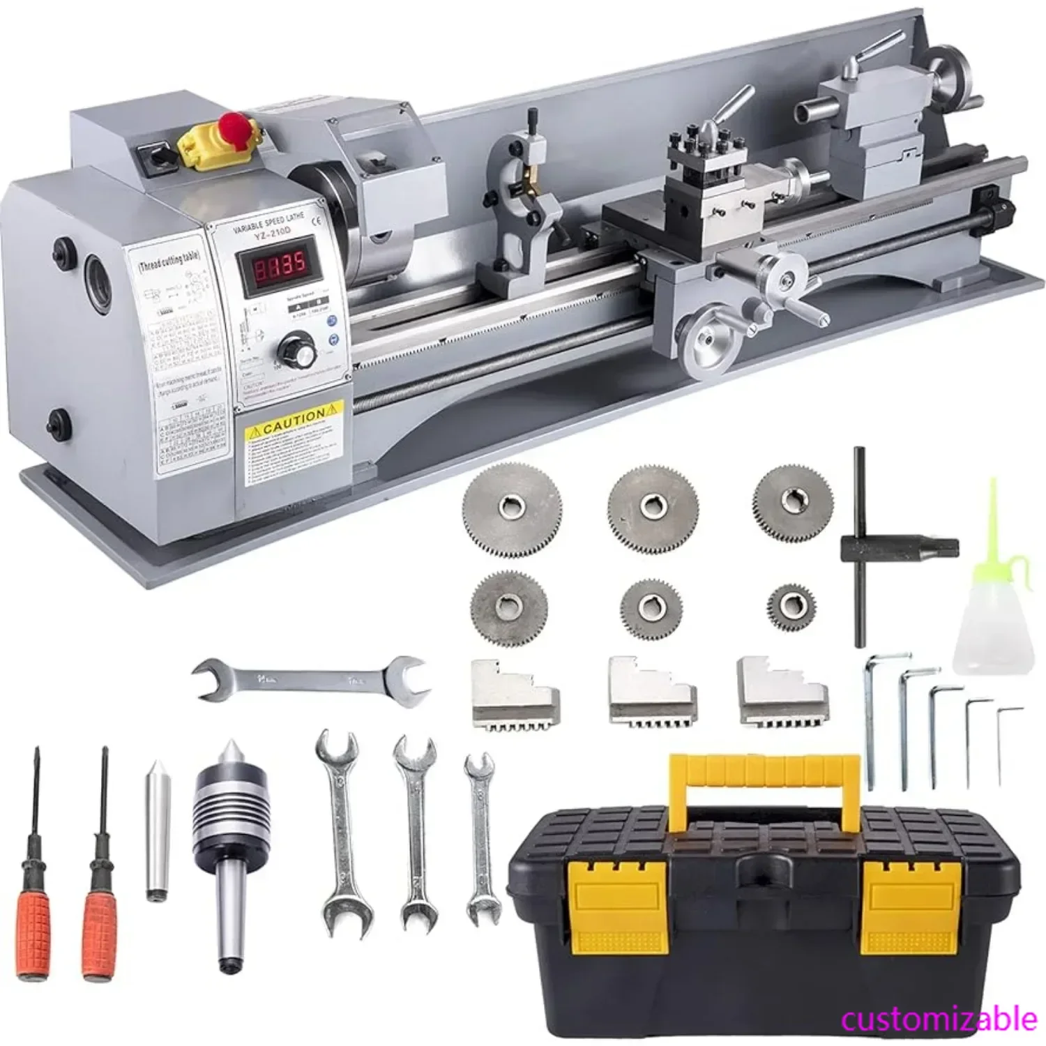 210x800 Mini Lathe Machine, 2500 RPM Variable Speed Change, 850W Precision Mini Lathe, Milling Machine for Various Metal Turning