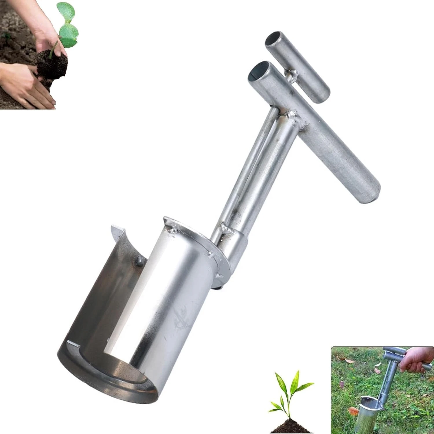 New Fruit Tree Transplanting and Planting Tools, Fully Automatic Side Opening Plant Seeder Tool for Corn Seedling Transplanting,