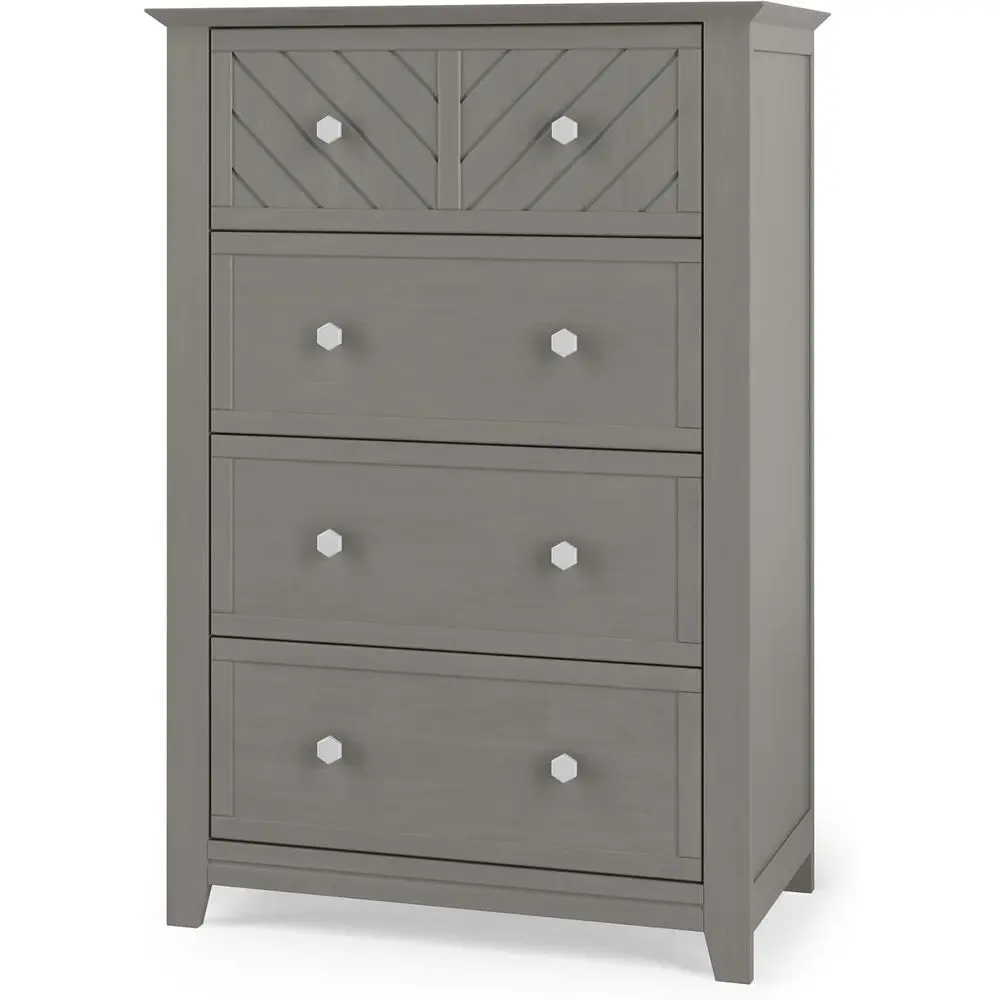 

Комод с 4 ящиками для детской и спальной комнаты, с защитой от опрокидывания, нетоксичный, безопасный для детей (серый лунный)