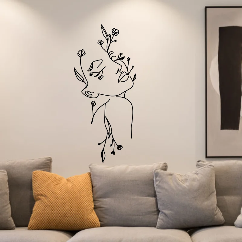 One Line Wall Decals Beauty Wall Decal Vinyl Sticker SPA Salon Shop Decoration Home Decor Art DIY Stickers #184