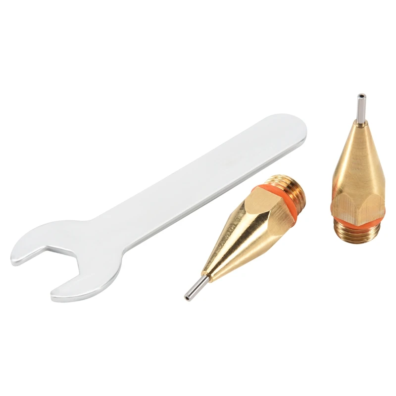 2Pcs 1Mm Aperture Diameter Hot Melt Glue Nozzle 1.0X40mm Copper Nozzle With Nozzle Wrench Interchangeable Nozzle Parts