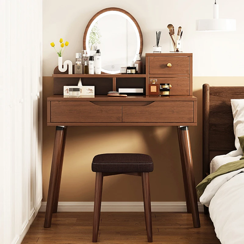 

Girls Wood Makeup Table Women Drawer Luxury Home Makeup Table Modern Storage Meuble Coiffeuse Furniture Decoration