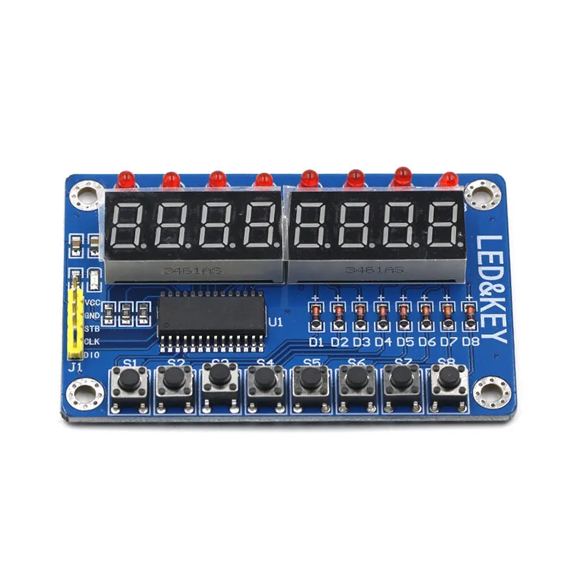 TM1638 LED Display Module 16 Keys 7 Segment 8 Bit Digital Display Button Driver Board Electronic Digital Tube For Arduino DIY Ki