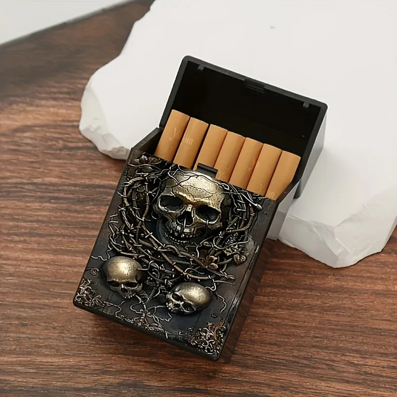 

Retro Skull Cigarette Case Durable Cigarette Case Perfectly Covers The Original Packaging Holiday Birthday Gift