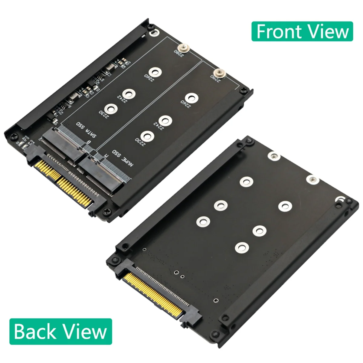 2 in 1 M.2 NVME SSD and B Key/ Key SSD to SFF-8639 U.2 with Frame Bracket - Retain MSATA SSD As 7mm 2.5In SATA Drive