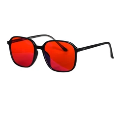 y2k style glasses men women square shape red lens for better sleep blue light blocking glasses orange lens for computer gaming