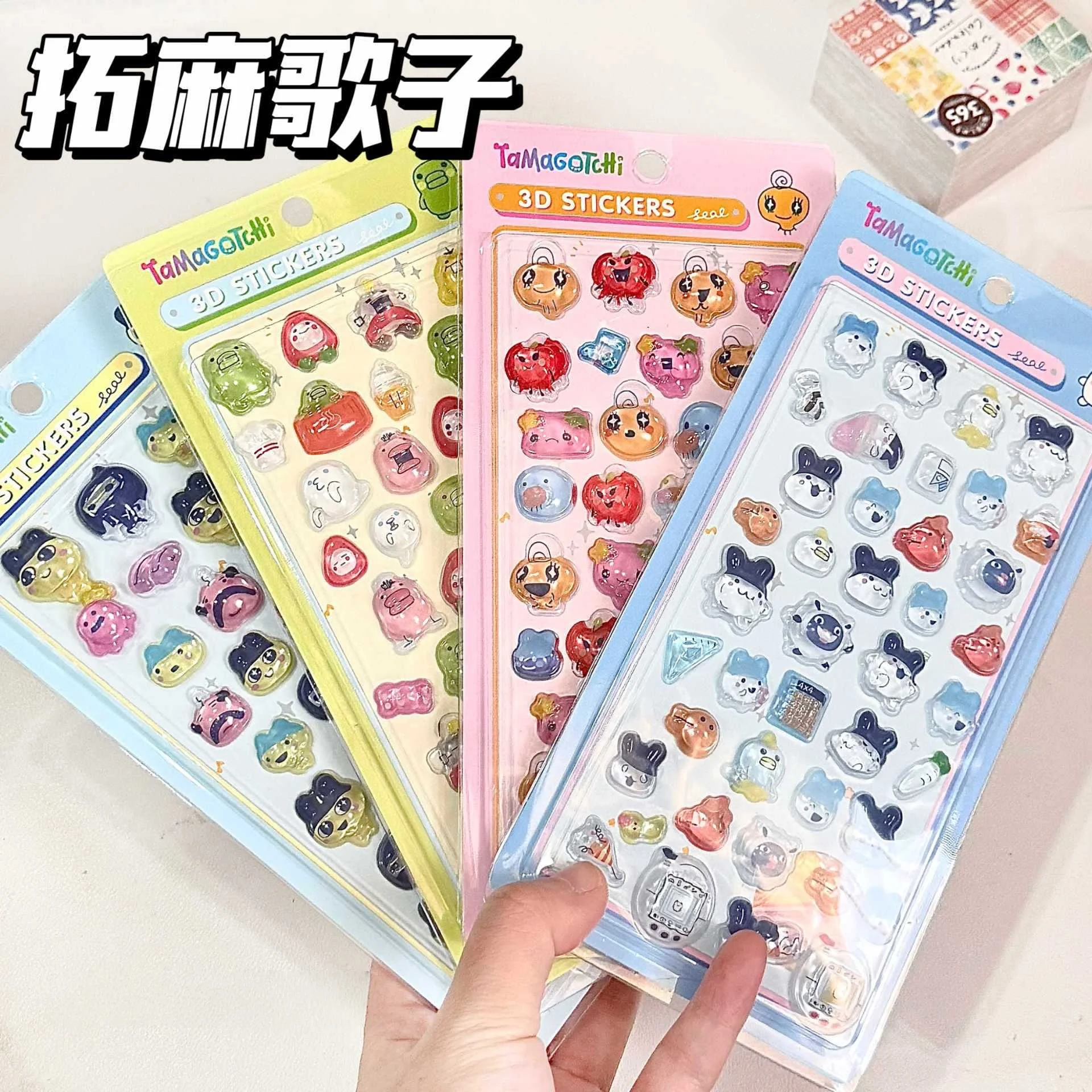 

3D мультфильм Тамагочи декоративные наклейки Ретро Тамагочи Маметичи милые кристаллы смолы твердые тисненые 3D наклейки