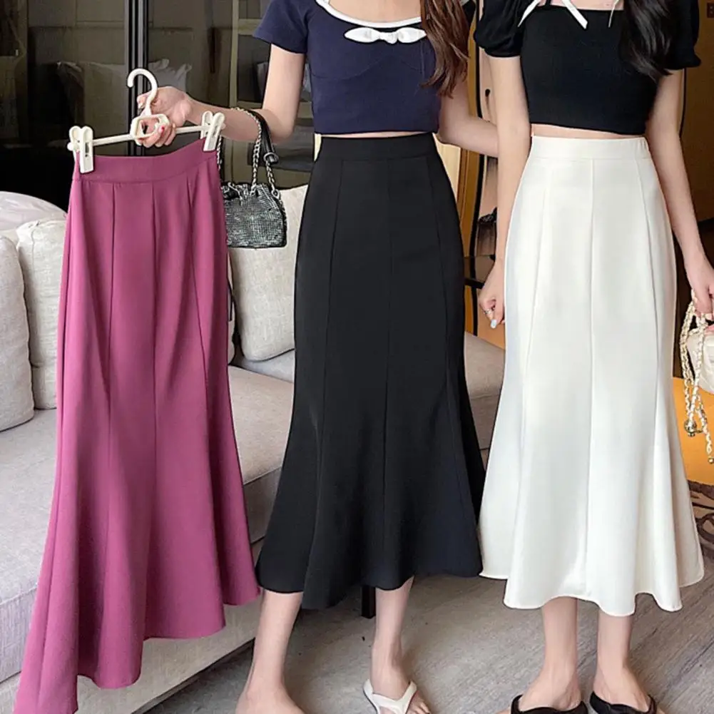 

Women High Waist Mermaid Skirt Vintage Fashion Summer Midi Skirt Office Women's Skirts 2024 spring Vintage Chic Fishtail skirts