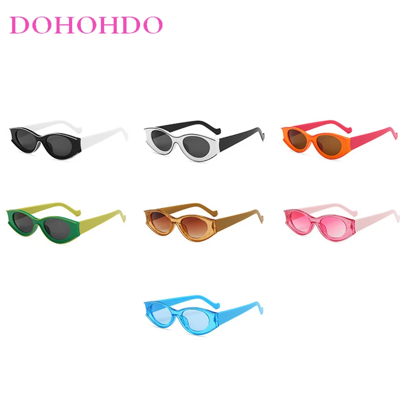 

Vintage Y2K Oval Frame Sunglasses For Women Men Fashion Luxury Brand Designer Summer Travel Beach Party Shade Sun Glasses UV400