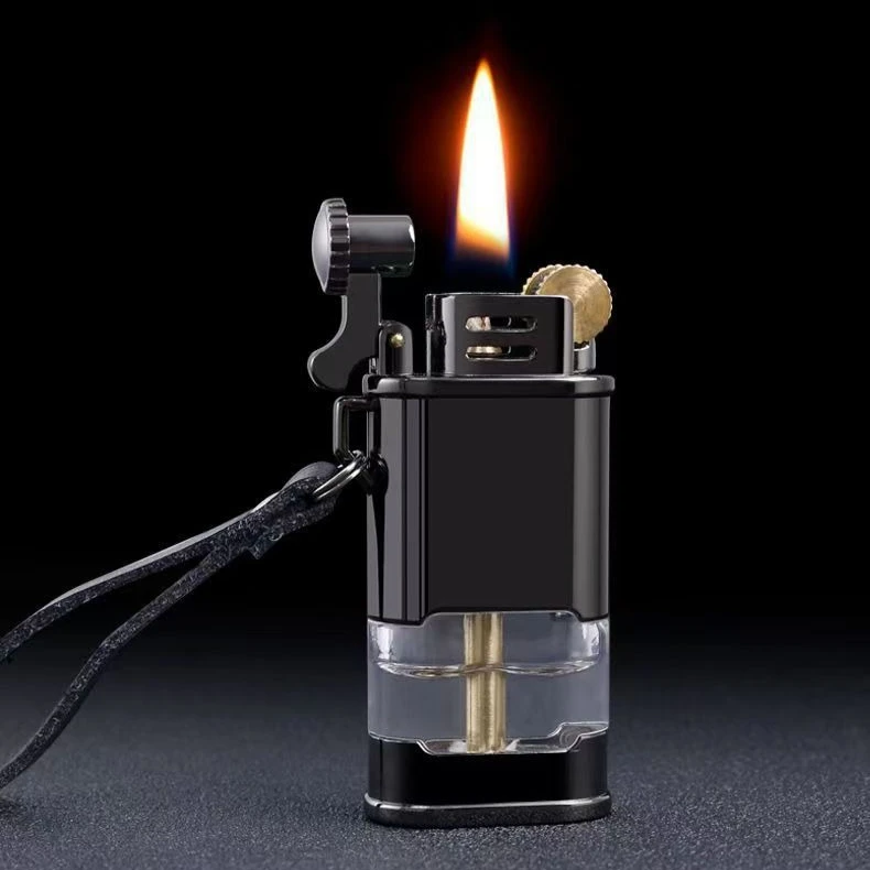 

Creative Transparent Windproof Lighter Portable Visible Oil Tank for Your Father As Gift Cigarette Accessories