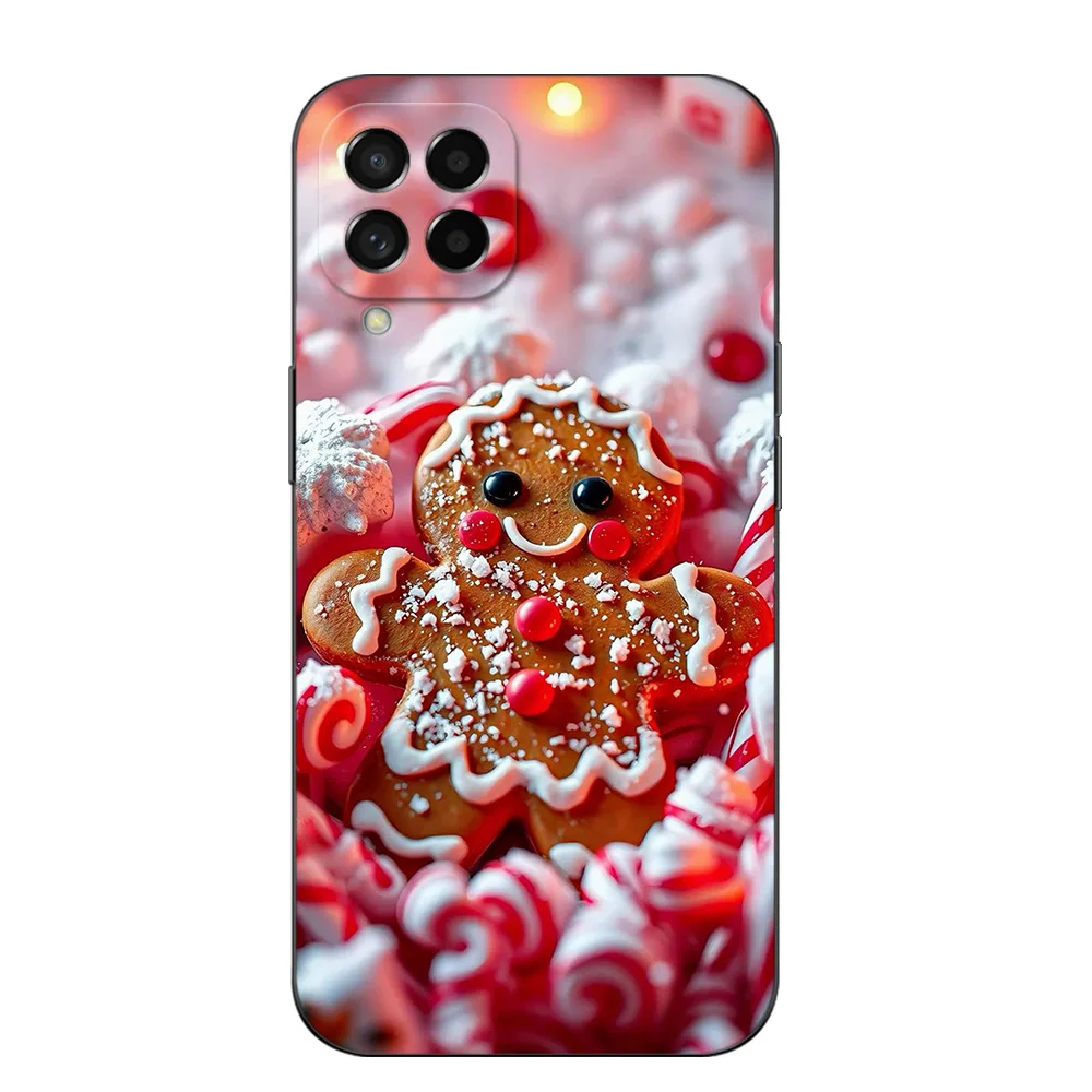 Capa tpu preta para samsung galaxy a03 SM-A035 a03 core a03s a13 a23 lte a33 a53 a73 4g 5g felicidade dia de natal