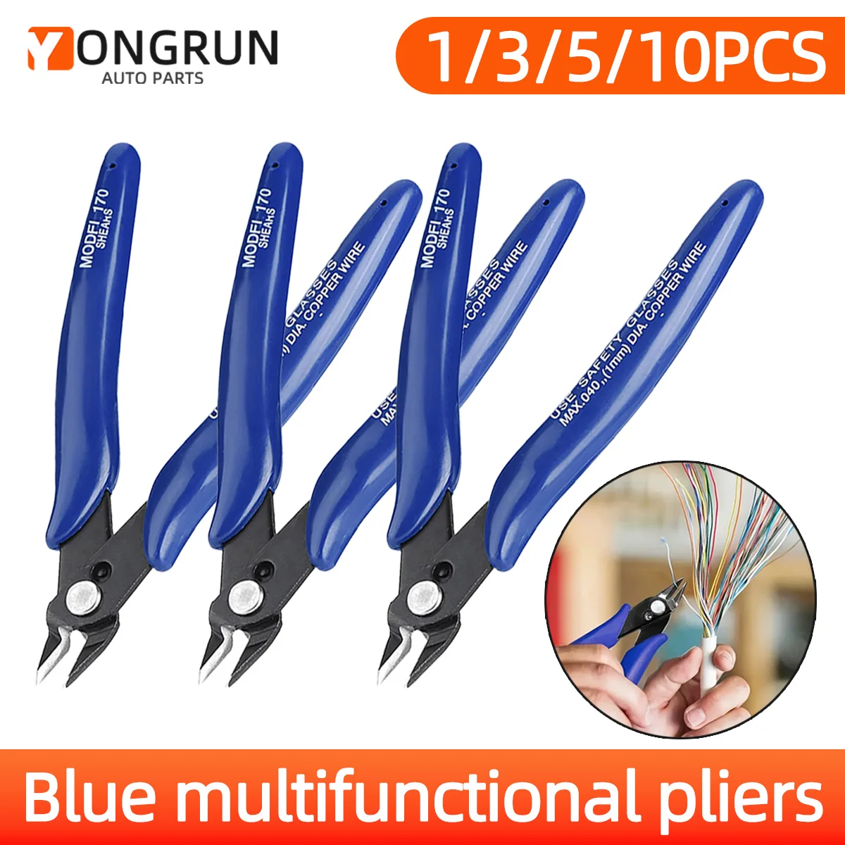 

Многофункциональные диагональные плоскогубцы YONGRUN из углеродистой стали (1/3/5/10 шт.) для электромонтажных работ и ручной резки