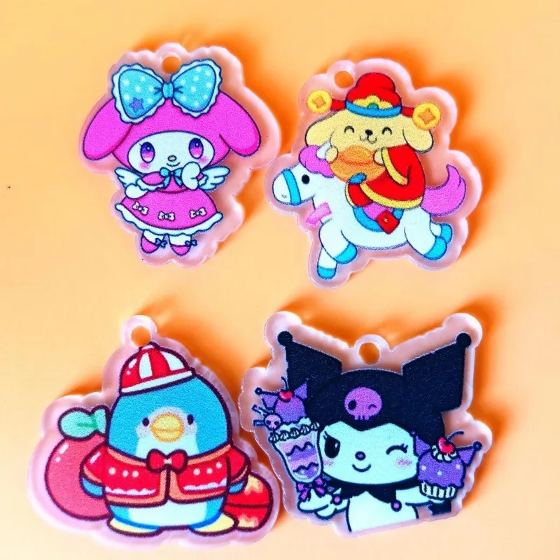 Sanrio Hello Kitty Kuromi My Melody Acrylic Keychain Blind Box Creative High-Quality Anime Cartoon Printed Blind Bag Surprise