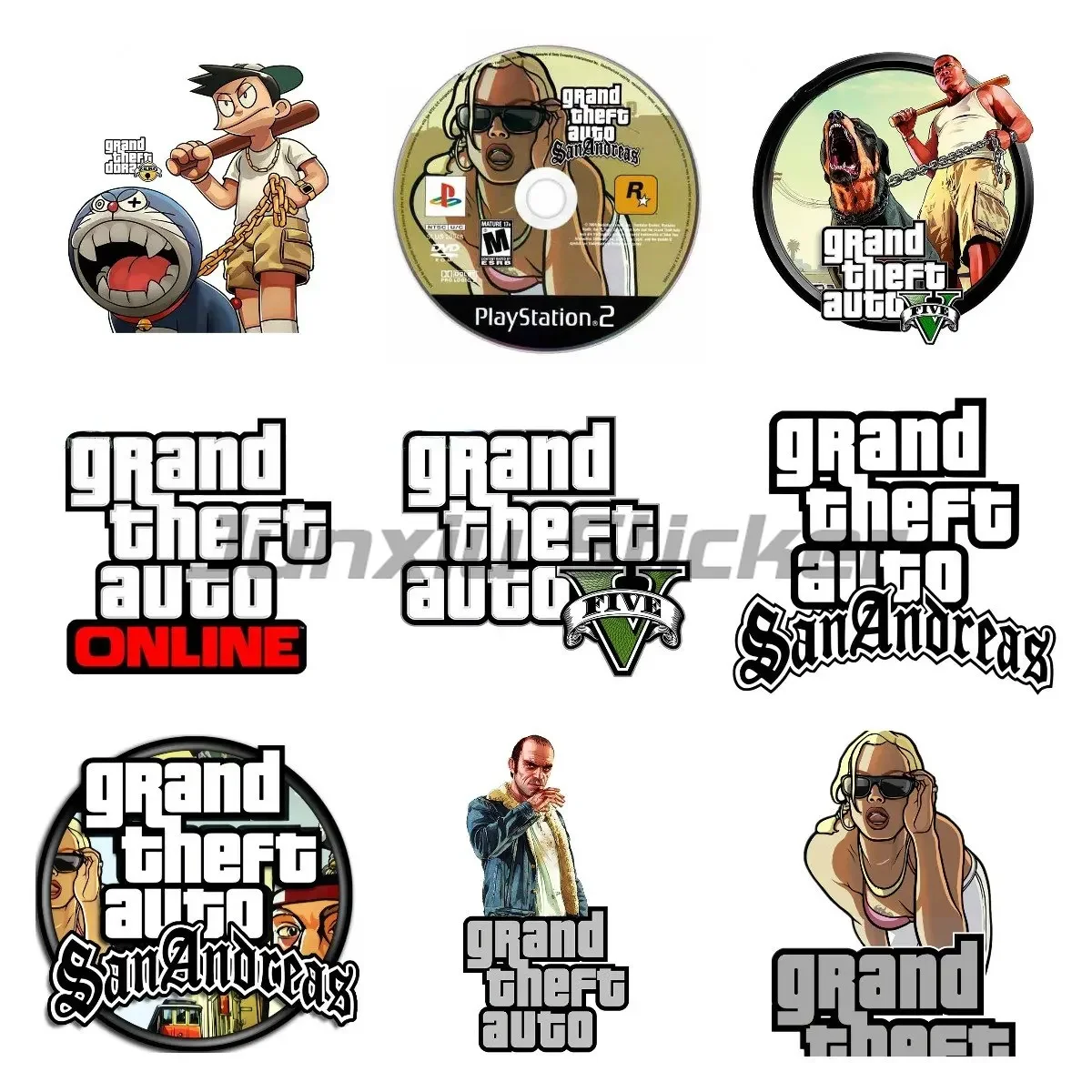 

Gta San Andreas Car Stickers Graffiti Campervan Anime Decal Waterproof Motorcycle Decor