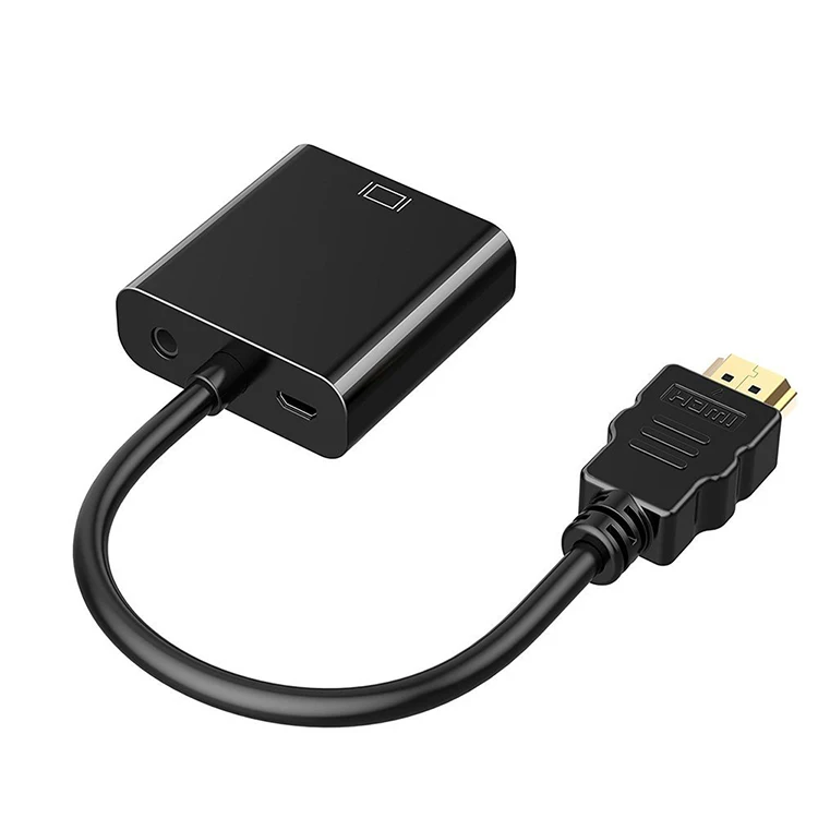 HDTV to VGA cable converter with audio power interface TV projector notebook adapter