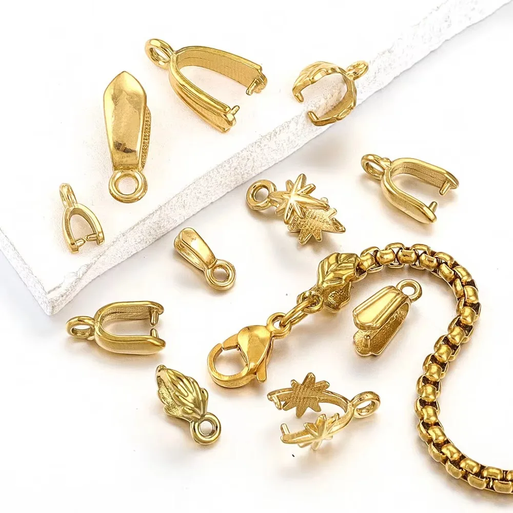 

5 шт./лот, застежка-подвеска из литого нефрита из нержавеющей стали