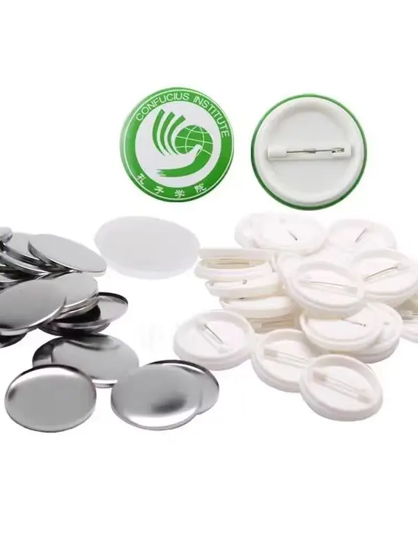 100 Sets 25mm 32mm 37mm 44mm 58mm Kunststoff-Rückknopfabzeichen Blanko-Material Sicherheitsnadel DIY Knopfabzeichen-Teile – Detail 1