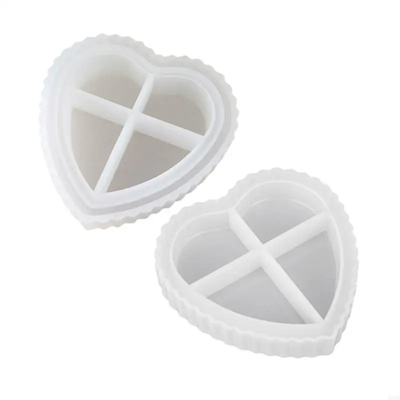 

69HB Heart Mold Epoxy Resin Silicone Mold for DIY Storage Box Decorations