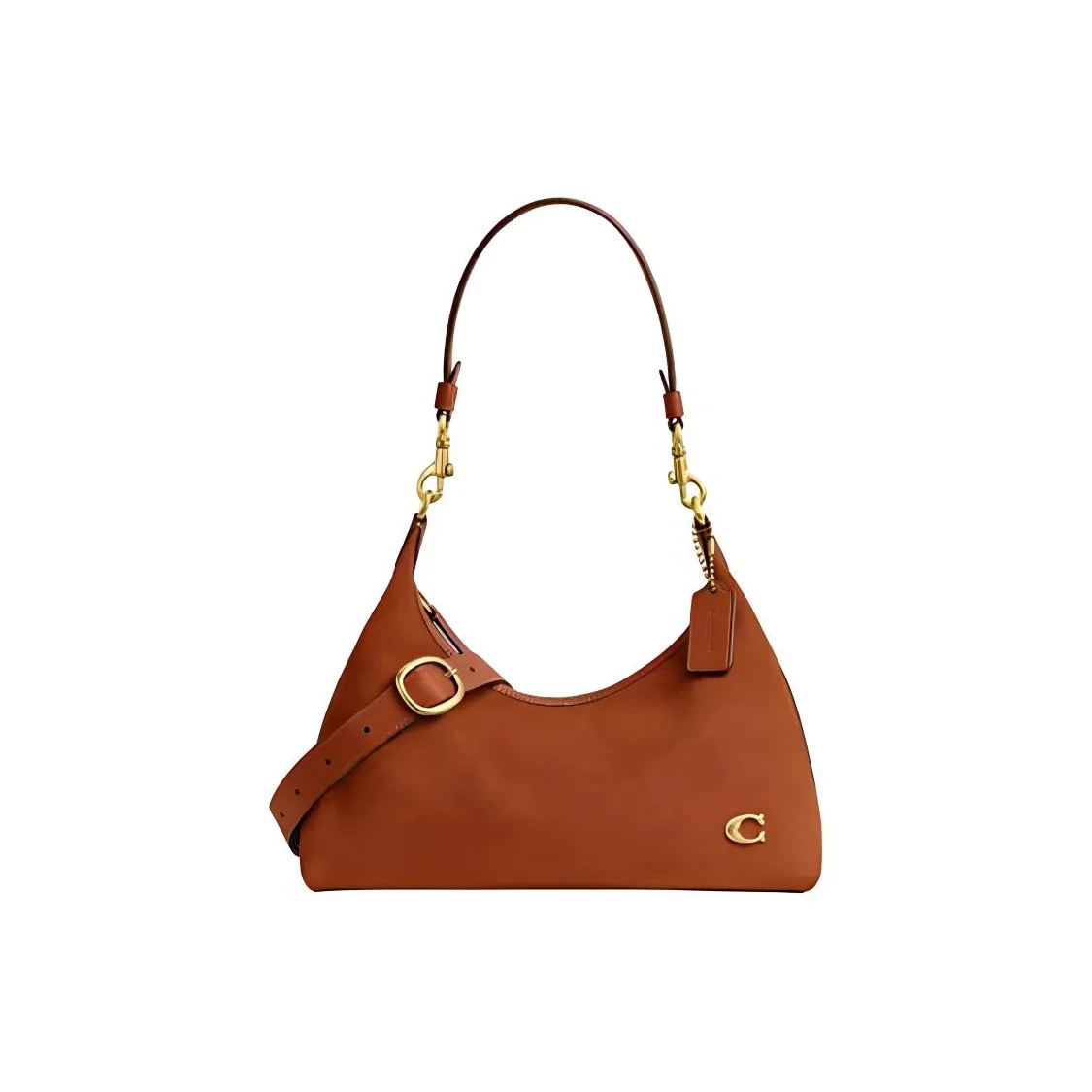 COACH Juliet Suede Shoulder Bag Women's Brass Polished Amber CR670-B4BAR