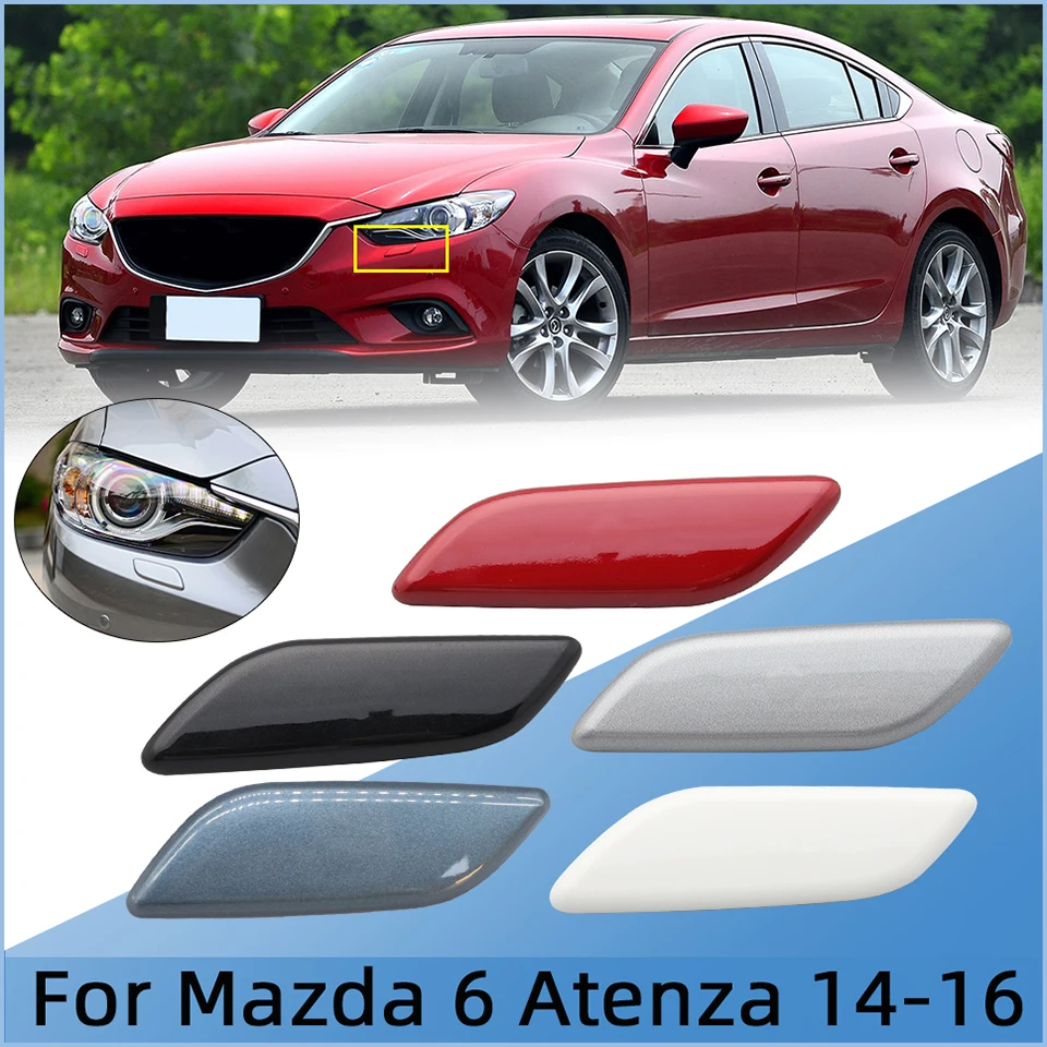

Auto Front Bumper Headlamp Washer Spray Nozzle Cover Cap For Mazda 6 Atenza 2014 2015 2016 Headlight Cleaner Shell Jet Lid Trim