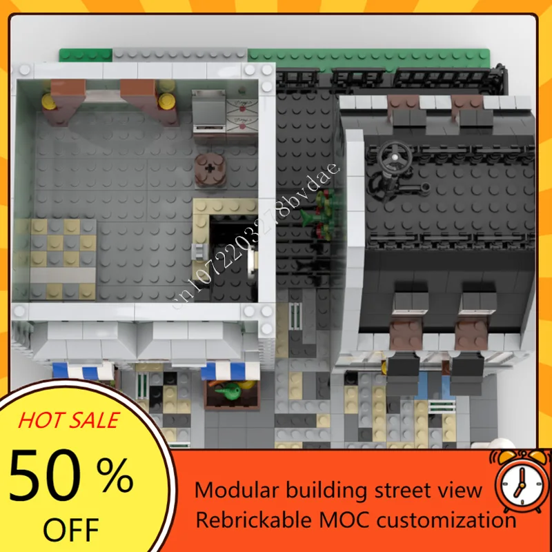 2202PCS Markt, Café & Süße shop Modulare MOC Kreative street view Modell Benutzerdefinierte Puzzle Architektur DIY Montage Modell Spielzeug geschenke