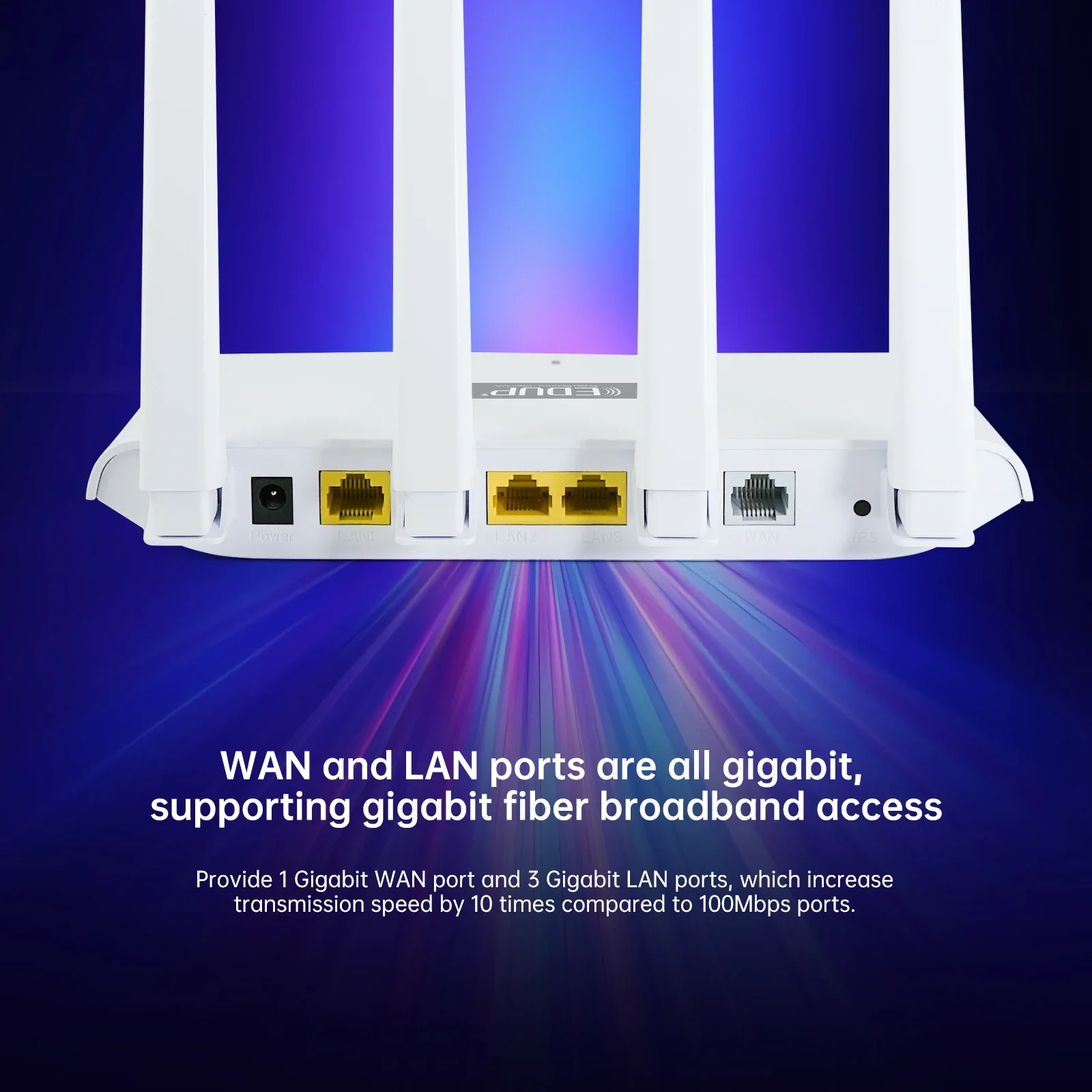 EDUP 2960S OPENWRT Routrer W​ifi 6 Mash Router AX1800 2.4GHz 5GHz Dual Band Gigabit Wireless Routers High Gain Antennas
