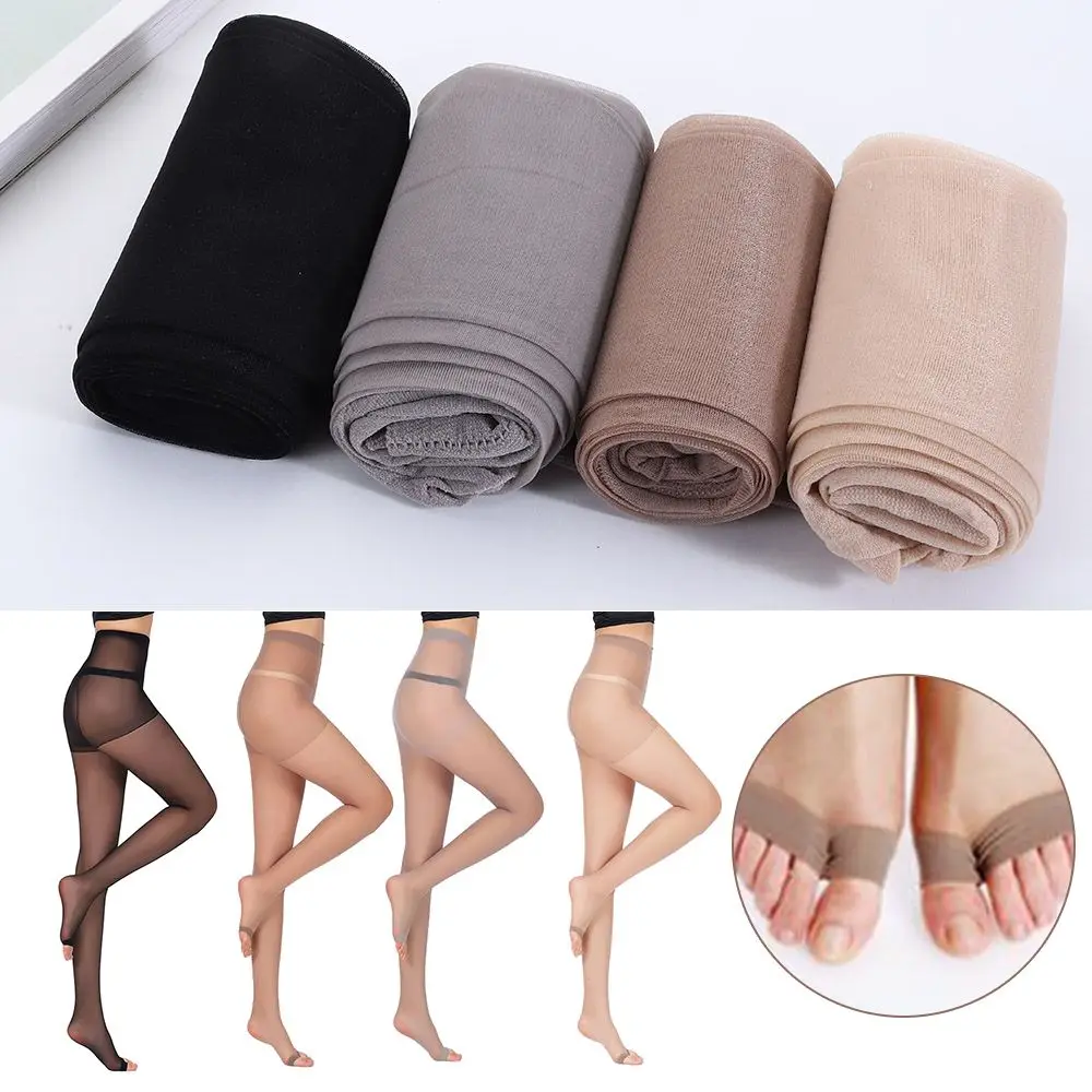 Women Open Toe Sexy Sheer One Size Ultra-Thin Slim Stretch Pantyhose Tight Seamless Female Nylon Tights Fashion Sexy Lady