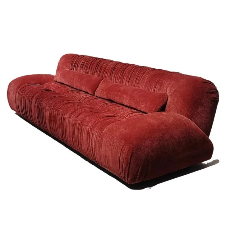 

Fabric lamb wool sofa pleated three people