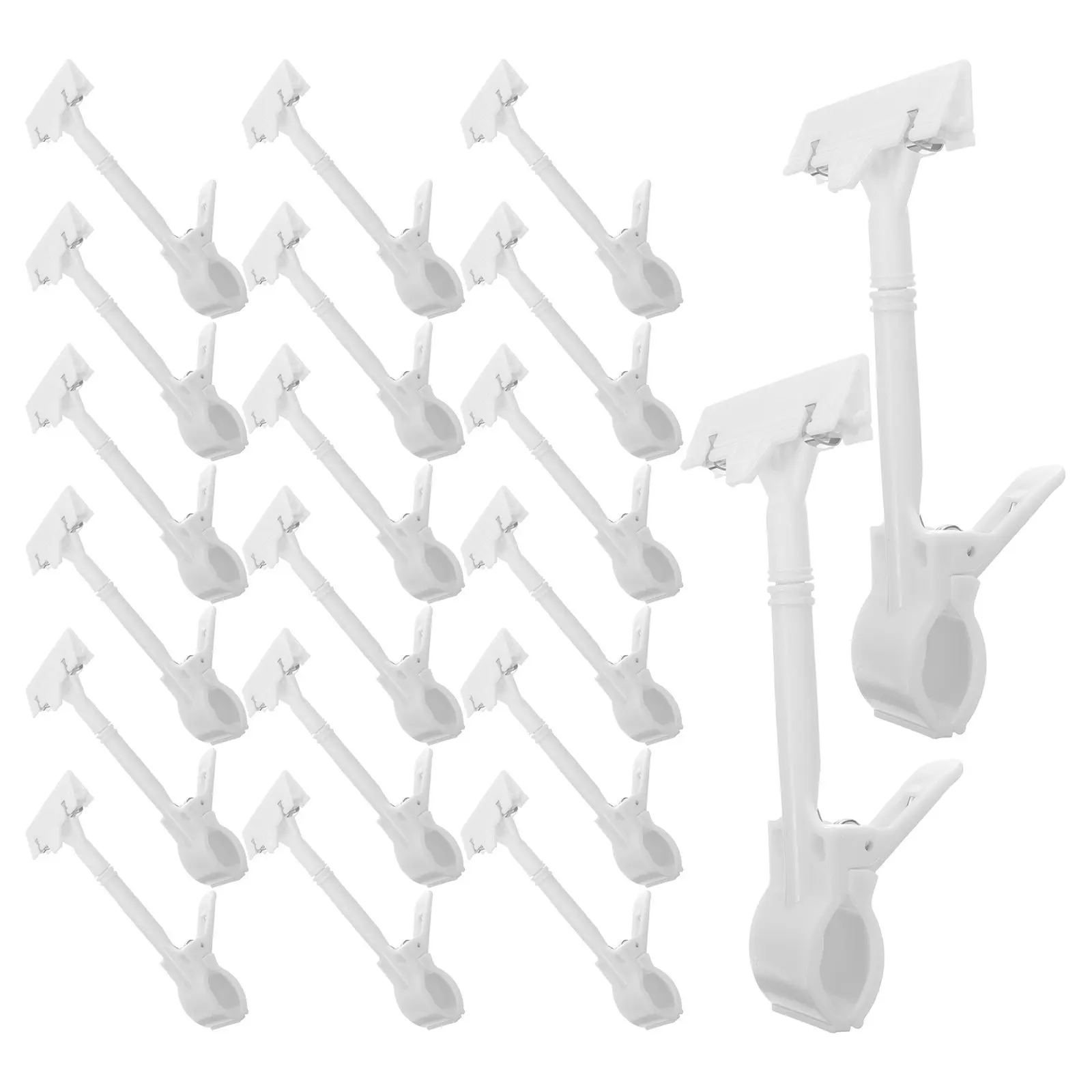 20pcs Plastic Price Tag Clips for Retail Shelves – Double-Sided Thumb Display Holders, Solid Color Label Card Clips