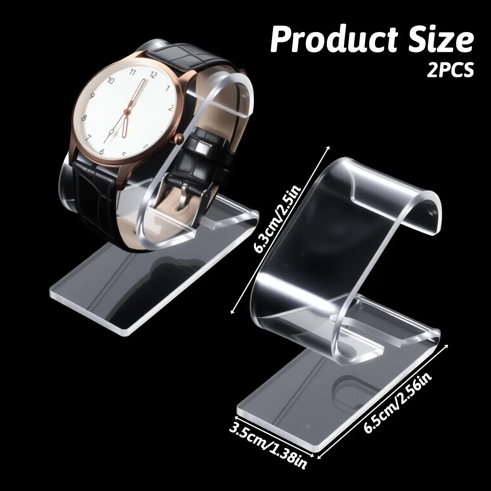 Clear Watch Display Stand, 1/2 Pack Transparent Watch Holder Organizer Watches Display Stand Rack for Bracelet Jewelry Rack