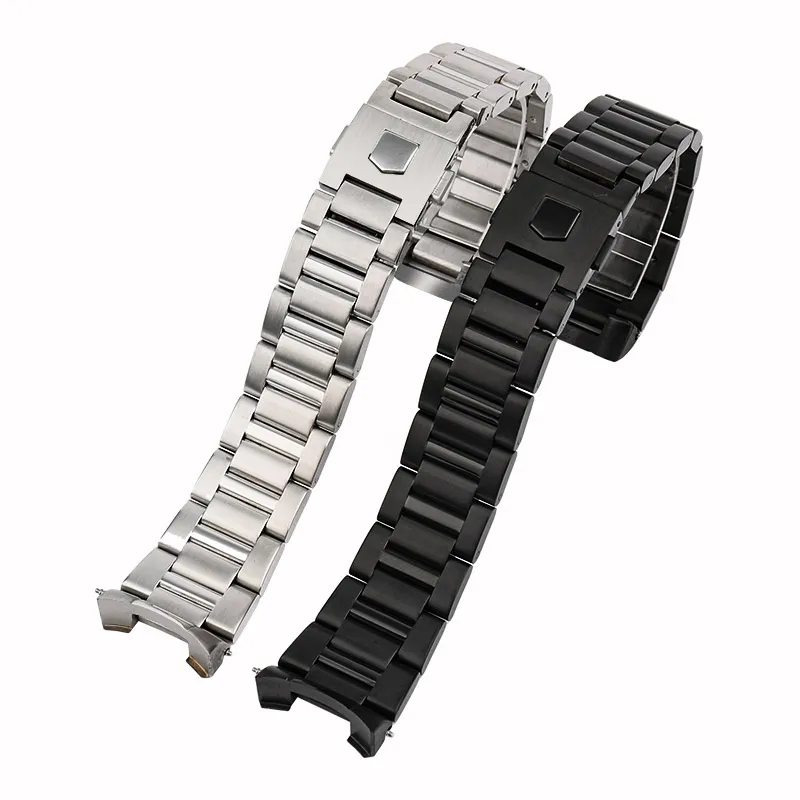 22mm 24mm Bracelet Watch Strap FOR TAG Heuer Calera Series Solid Stainless Steel Watch band Accessories men Arc End Wristband